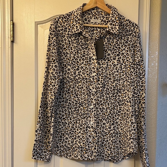 Equipment Tops - Equipment Leopard Print Silk Shirt
